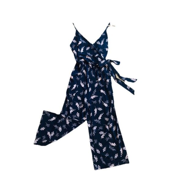Gilli Jumpsuit 3x Navy Blue Floral Sleeveless Boho - Picture 7 of 8